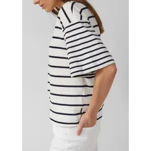 T-shirt oversized ραβδωτό σε μαλακό βαμβακερό ύφασμα γυναίκα s.Oliver image-3