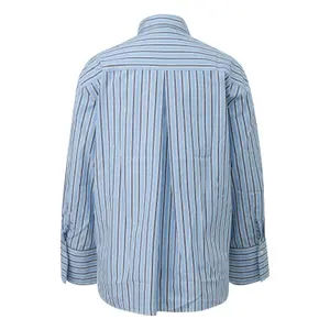 Striped Relaxed Fit Cotton Poplin Blouse with Shirt Collar Women s.Oliver image-1
