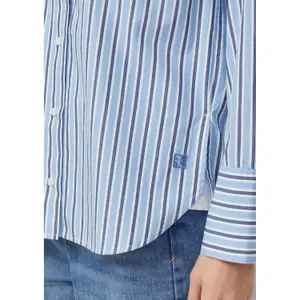 Striped Relaxed Fit Cotton Poplin Blouse with Shirt Collar Women s.Oliver image-3