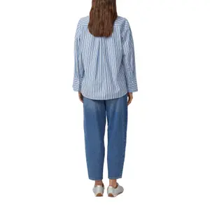 Striped Relaxed Fit Cotton Poplin Blouse with Shirt Collar Women s.Oliver image-5