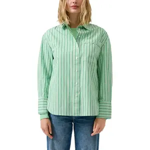 Striped Relaxed Fit Cotton Poplin Blouse with Shirt Collar Women s.Oliver image-2
