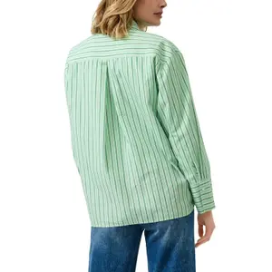 Striped Relaxed Fit Cotton Poplin Blouse with Shirt Collar Women s.Oliver image-5