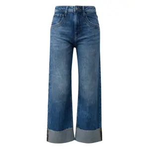 Jeans weit geschnitten kurze reguläre Passform mit umgeschlagenem Saum Damen s.Oliver Suri image-0