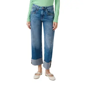 Jeans weit geschnitten kurze reguläre Passform mit umgeschlagenem Saum Damen s.Oliver Suri image-2