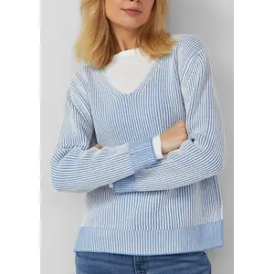 Zachte gemengde katoenen pull met V-hals voor dames s.Oliver image-3