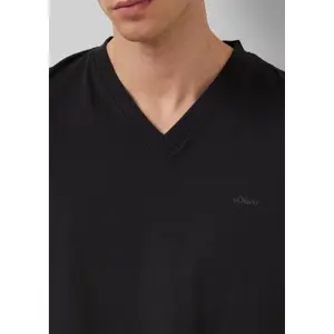 T-shirt με V λαιμόκοψη από βαμβάκι s.Oliver image-3