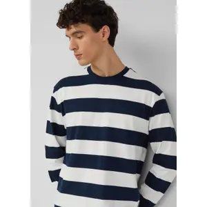 Μακρυμάνικο Ριγέ T-shirt από Βαμβάκι με Χαλαρή Γραμμή s.Oliver image-3