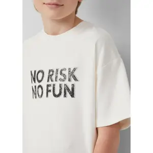 Oversize T-shirt i lätt fleece med tryck fram barn s.Oliver image-5