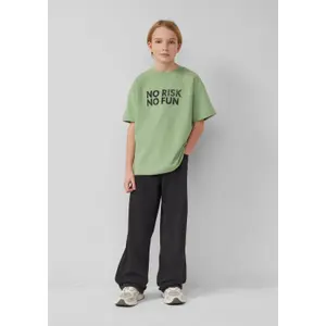 Oversize T-shirt i lätt fleece med tryck fram barn s.Oliver image-6