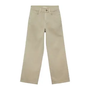 Relaxed Fit Wide Leg Mid Rise Cotton Blend Trousers Child s.Oliver image-2