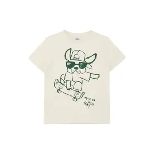 T-shirt από βαμβάκι με εκτυπωμένο σχέδιο μπροστά παιδί s.Oliver image-0