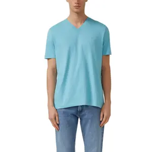 T-shirt από ζέρσεϊ με V λαιμόκοψη και εκτύπωση λογότυπου s.Oliver image-2