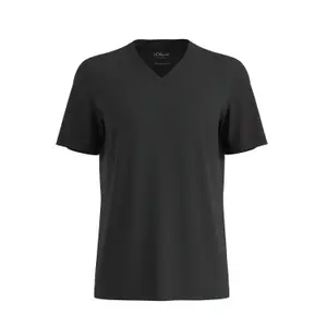 T-shirt από ζέρσεϊ με V λαιμόκοψη και εκτύπωση λογότυπου s.Oliver image-0