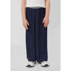 Pleated Regular Fit High Rise Wide Leg Elastic Waist Baby Girl Trousers s.Oliver image-5