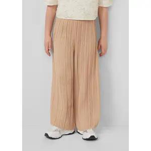 Pleated Regular Fit High Rise Wide Leg Elastic Waist Baby Girl Trousers s.Oliver image-6