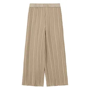 Elastic Waist Regular Fit High Rise Wide Leg Pleated Trousers Girl s.Oliver image-1