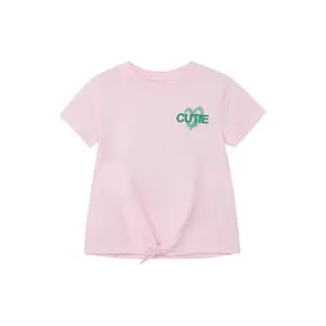 T-shirt Loose Fit z detalem węzłowym i nadrukiem na plecach dla dziewczynki s.Oliver image-0