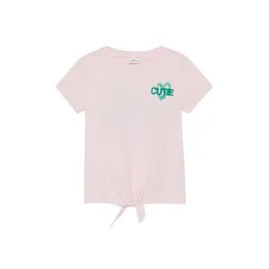 T-shirt Loose Fit z detalem węzłowym i nadrukiem na plecach dla dziewczynki s.Oliver image-2