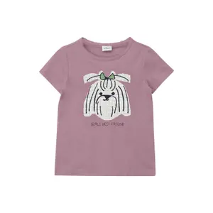 T-shirt med vändbara paljetter och rund hals tjej s.Oliver image-0