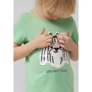 T-shirt med vändbara paljetter och rund hals tjej s.Oliver image-5