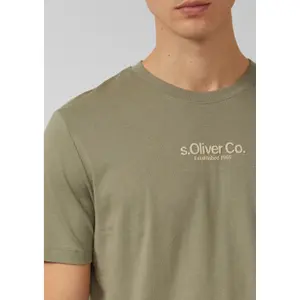 T-shirt από βαμβακερό jersey με εκτυπωμένο λογότυπο και στρογγυλή λαιμόκοψη s.Oliver image-3