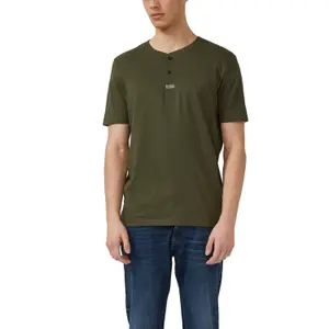 T-shirt κανονικής γραμμής από βαμβακερό jersey με λογότυπο και λωρίδα s.Oliver image-2