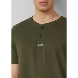 T-shirt κανονικής γραμμής από βαμβακερό jersey με λογότυπο και λωρίδα s.Oliver image-3