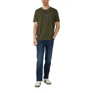 T-shirt κανονικής γραμμής από βαμβακερό jersey με λογότυπο και λωρίδα s.Oliver image-6