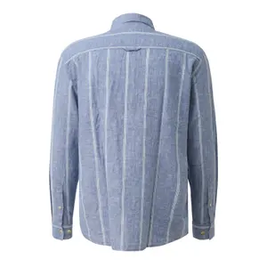 Long Sleeve Linen Blend Shirt with Woven Pattern s.Oliver image-1