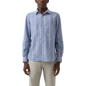 Long Sleeve Linen Blend Shirt with Woven Pattern s.Oliver image-2