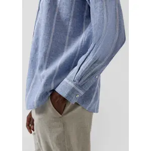 Long Sleeve Linen Blend Shirt with Woven Pattern s.Oliver image-3