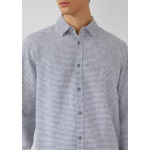 Long Sleeve Linen Blend Shirt with Woven Pattern s.Oliver image-3