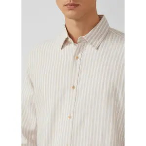 Long Sleeve Linen Blend Shirt with Woven Pattern s.Oliver image-3