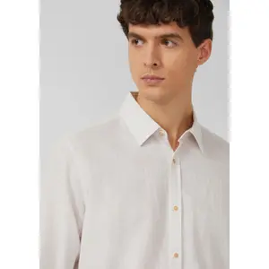 Long Sleeve Linen Blend Shirt with Woven Pattern s.Oliver image-3