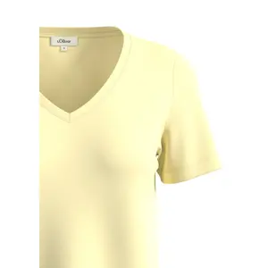 Μαλακή T-shirt σε σχήμα V από ελαστικό βαμβακερό μίγμα γυναικεία s.Oliver image-4