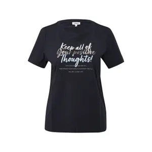 Γυναικείο T-shirt από μαλακό μείγμα βαμβακιού με σχέδιο και στρογγυλή λαιμόκοψη s.Oliver image-0