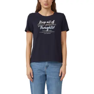 Γυναικείο T-shirt από μαλακό μείγμα βαμβακιού με σχέδιο και στρογγυλή λαιμόκοψη s.Oliver image-2