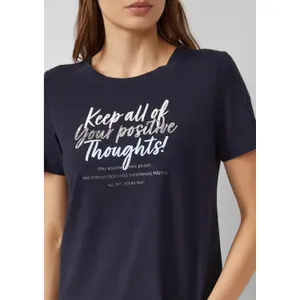 Γυναικείο T-shirt από μαλακό μείγμα βαμβακιού με σχέδιο και στρογγυλή λαιμόκοψη s.Oliver image-3