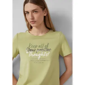 Γυναικείο T-shirt από μαλακό μείγμα βαμβακιού με σχέδιο και στρογγυλή λαιμόκοψη s.Oliver image-3
