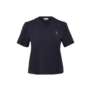 T-shirt από βαμβάκι με εκτύπωση μπροστά και λογότυπο για γυναίκες s.Oliver image-0