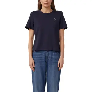 T-shirt από βαμβάκι με εκτύπωση μπροστά και λογότυπο για γυναίκες s.Oliver image-2