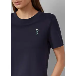 T-shirt από βαμβάκι με εκτύπωση μπροστά και λογότυπο για γυναίκες s.Oliver image-3
