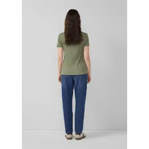 T-shirt από μαλακό βαμβακερό μίγμα με V λαιμόκοψη για γυναίκες s.Oliver image-4