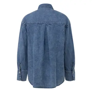 Denimbluse mit Stickerei und verdeckter Knopfleiste Damen s.Oliver image-1