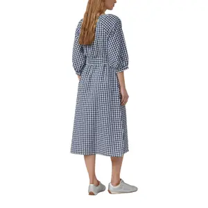Karo-Baumwollkleid mit Raffungen und Stoffgürtel Damen s.Oliver image-5