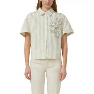 Gestreifte Baumwollbluse mit Stickerei und Pailletten Damen s.Oliver image-2