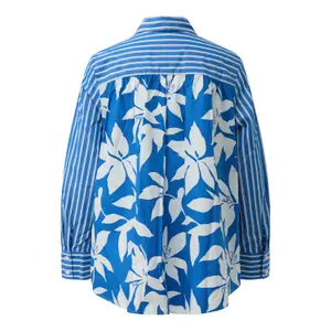 Gestreifte Baumwollbluse mit Rüschen und Alloverdruck Damen s.Oliver image-1