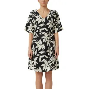 Kleid aus gemischter Viskose mit Allover-Print und Stoffgürtel Damen s.Oliver image-2