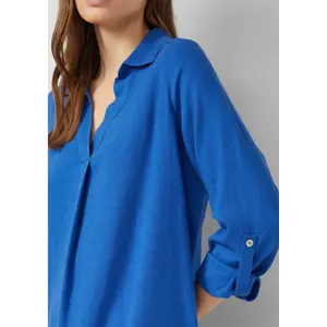 Leinenmix Kleid mit Hemdkragen und Manschetten Damen s.Oliver image-3