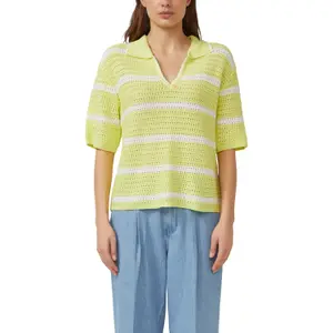 Pull de algodón mezclado con cuello en V mujer s.Oliver image-2